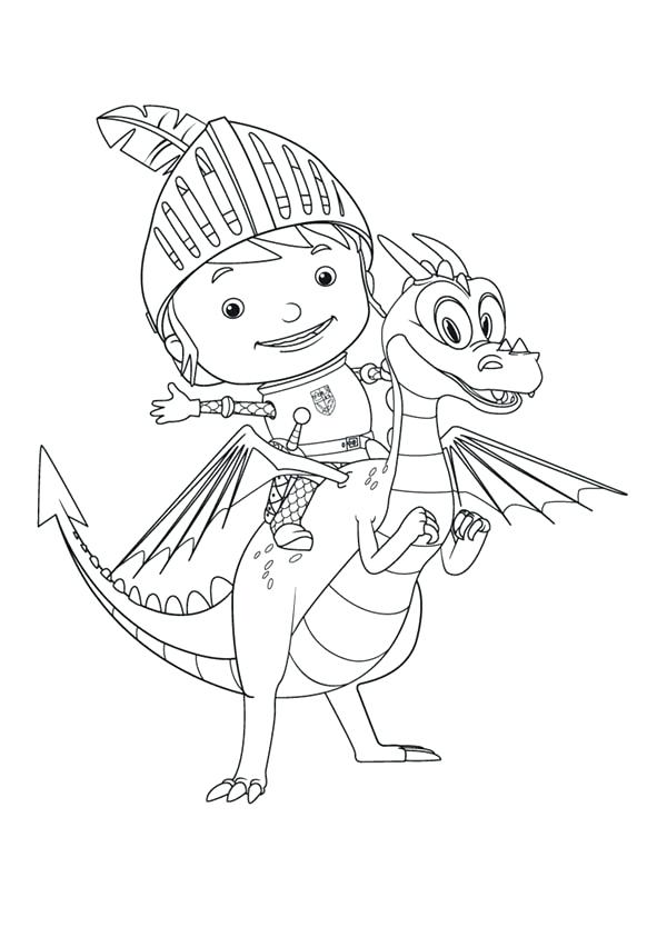 Knight Coloring Page Mike The Knight On Ride Squirt Coloring Page 600x834 Knight Coloring Page Mike The Knight On Ride Squirt Coloring Page