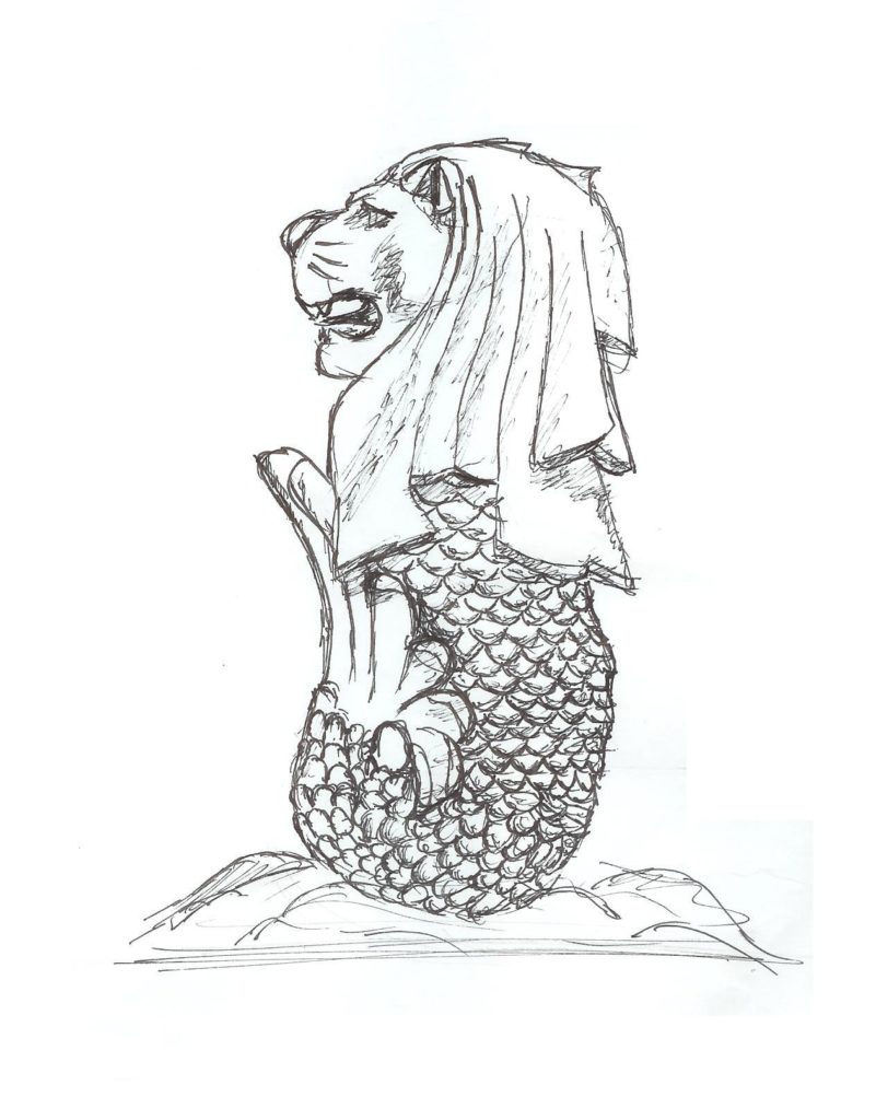 Merlion By Iwantdraw Jpg For Singapore Coloring Page 801x1024 Merlion By Iwantdraw Jpg For Singapore Coloring Page
