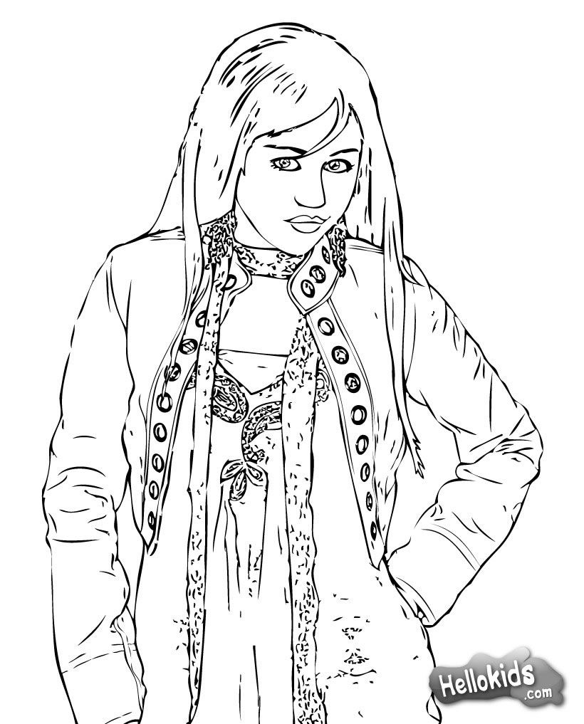 820x1017 Miley Cyrus Hannah Montana Coloring Page. More Famous People