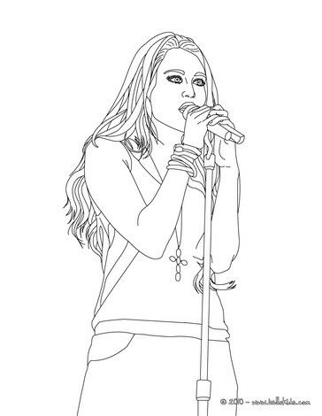 364x470 Miley Cyrus Singing Coloring Page. More Miley Cyrus Coloring