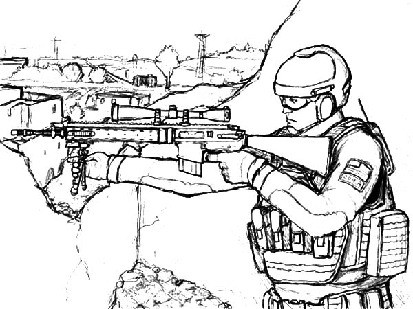 600x450 Military Sniper Standing On His Spot Coloring Pages Color Luna