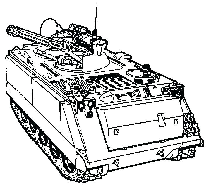 704x632 Army Tank Coloring Page