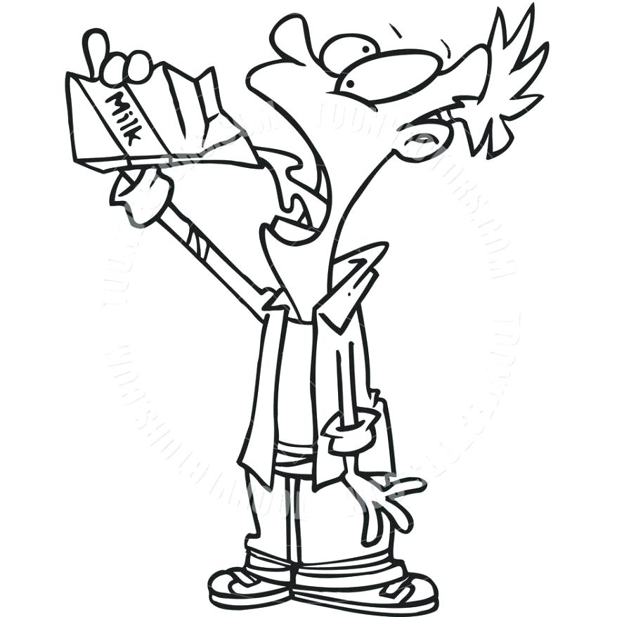 Milk Carton Coloring Page Cartoon Teenager Drinking Milk Black 878x878 Milk Carton Coloring Page Cartoon Teenager Drinking Milk Black