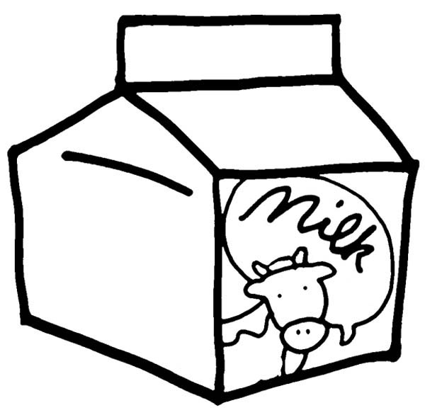 600x593 Cow Milk Carton Coloring Page