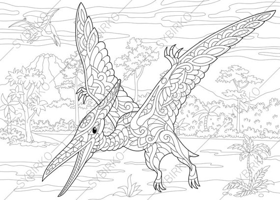 Pterodactyl Dinosaur. Pterosaur. Dino Coloring Pages. Animal 570x407 Pterodactyl Dinosaur. Pterosaur. Dino Coloring Pages. Animal
