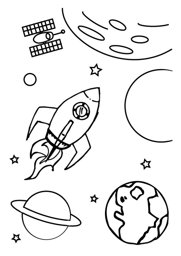 Spaceship Out Of Galaxy Coloring Page 600x849 Spaceship Out Of Galaxy Coloring Page