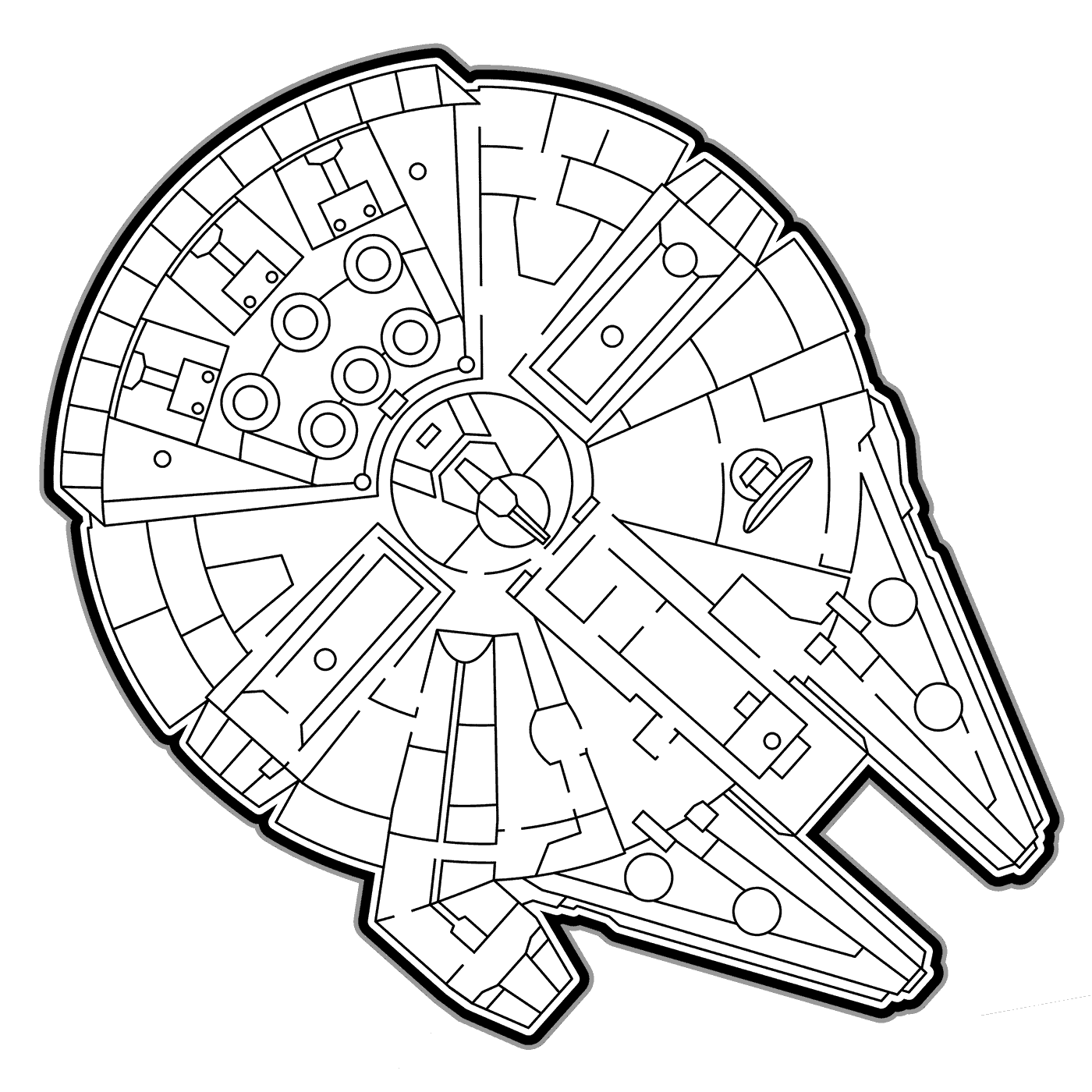 1400x1400 Star Wars Coloring Millennium Falcon