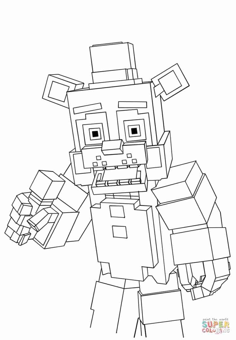 Minecraft Freddy Coloring Page Free Printable Pages Beauteous 824x1186 Minecraft Freddy Coloring Page Free Printable Pages Beauteous