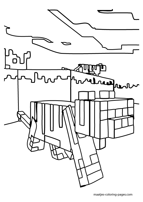 595x842 Minecraft Cat Coloring Pages