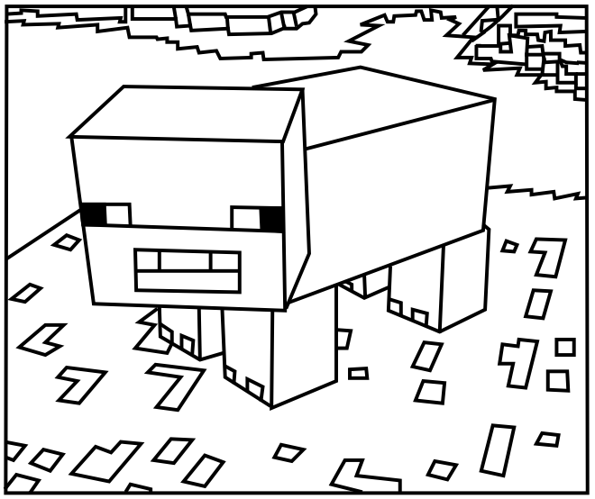 660x554 Minecraft Coloring Pages