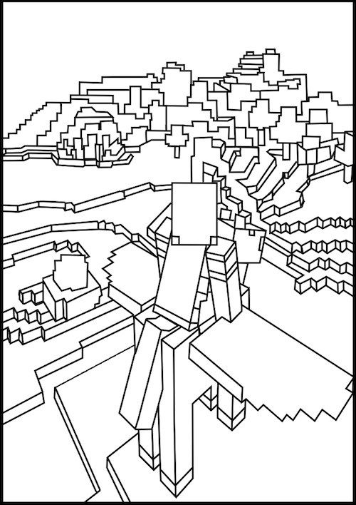 500x708 Minecraft Flying On Pegasus Coloring Page Minecraft Coloring