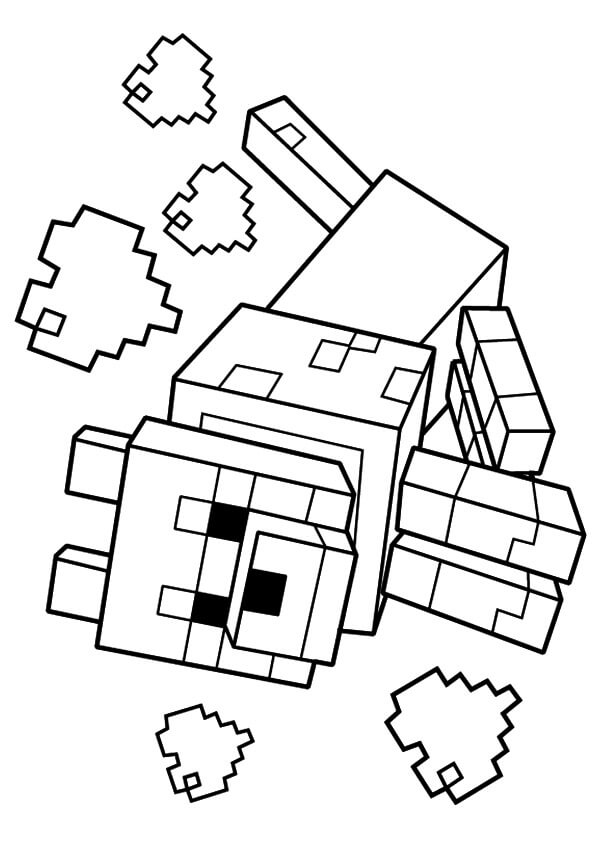 595x842 Minecraft Wolf Coloring Pages 40 Printable Minecraft Coloring
