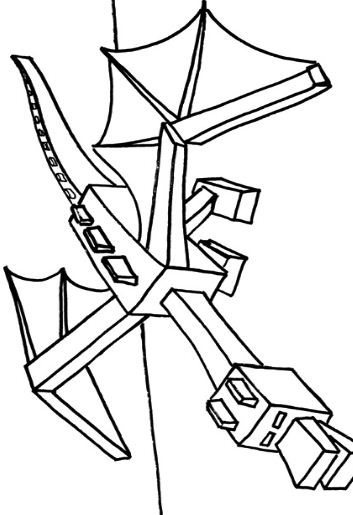 Ender Dragon Coloring Page 353x515 Ender Dragon Coloring Page