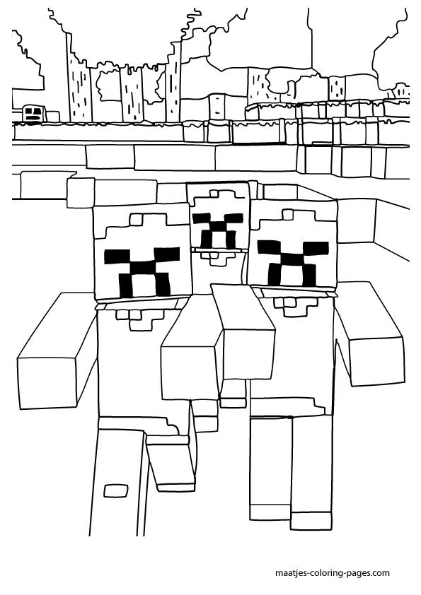 Minecraft Herobrine Coloring Pages 595x842 Minecraft Herobrine Coloring Pages