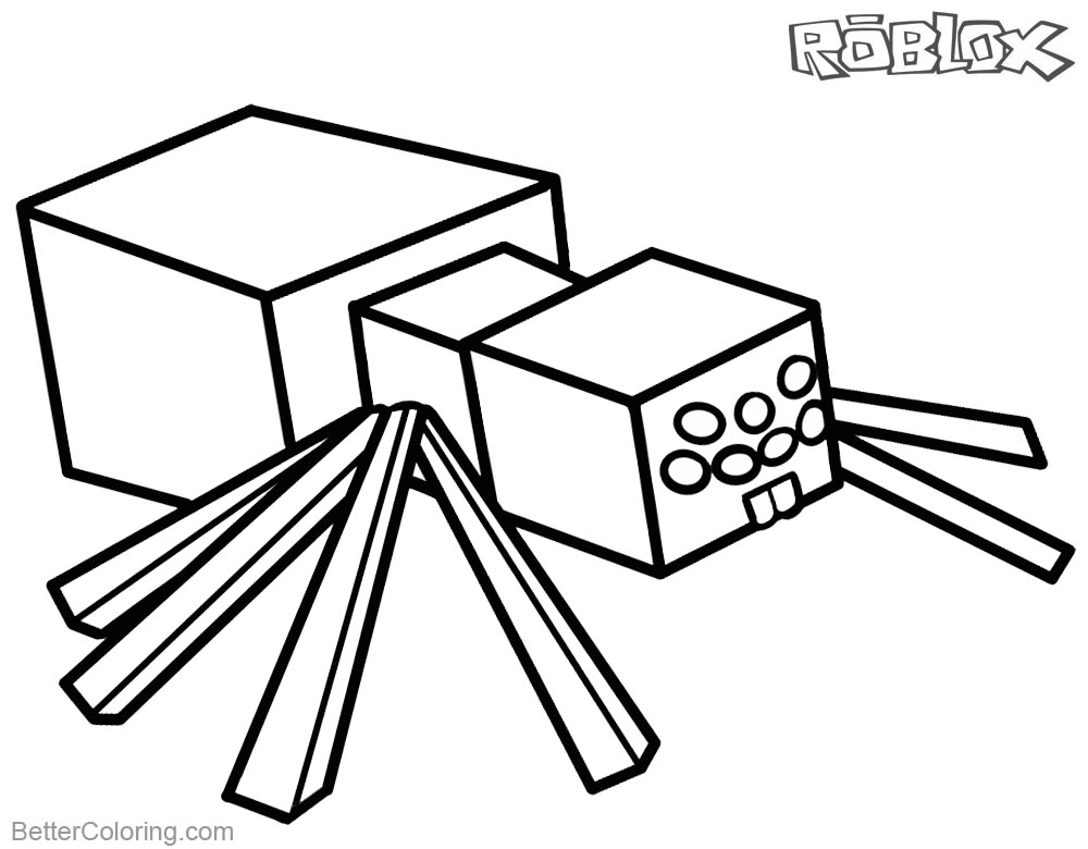 1000x780 Roblox Minecraft Coloring Pages Spider