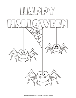 250x323 Halloween Spider Coloring Page