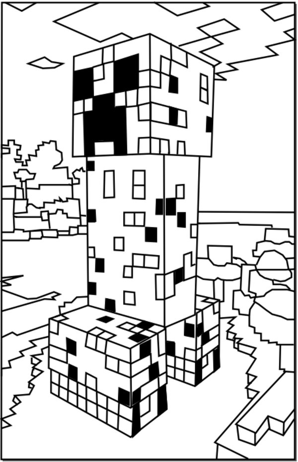 Minecraft Creeper Coloring Pages 600x930 Minecraft Creeper Coloring Pages