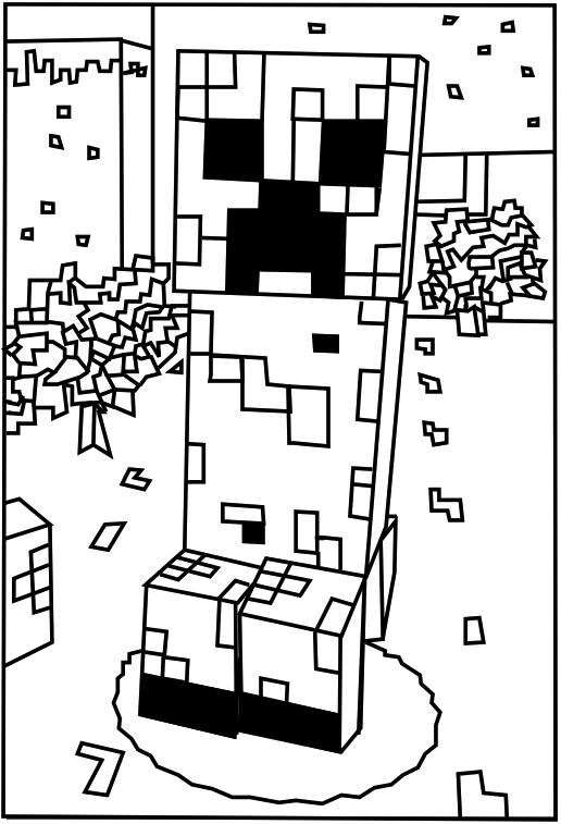 Printable Minecraft Creeper Coloring Pages. Elijah 516x757 Printable Minecraft Creeper Coloring Pages. Elijah