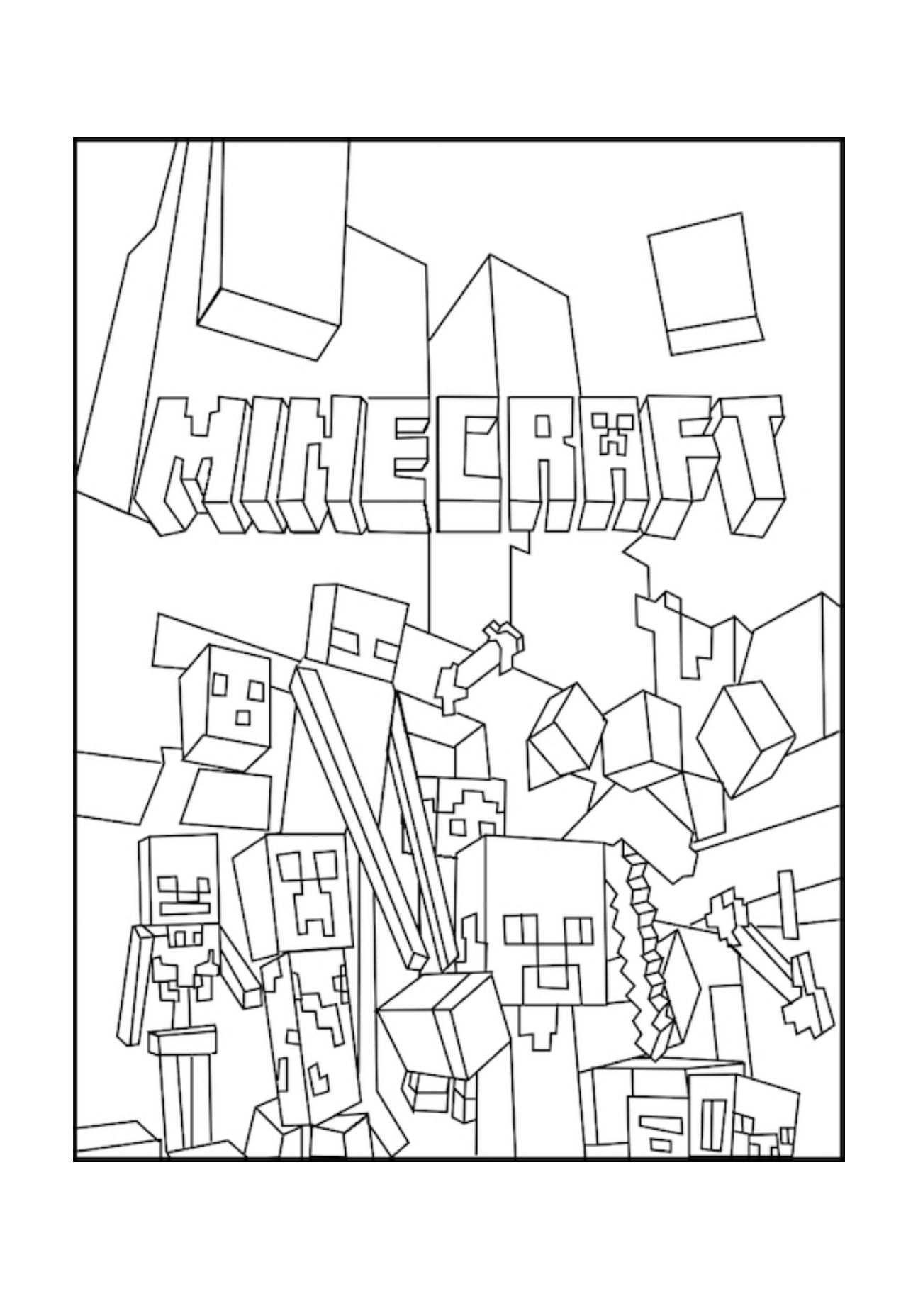 1295x1832 A Minecraft Mobs Coloring Page Boys Coloring