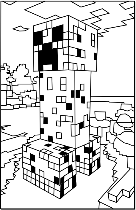457x708 Printable Minecraft Creeper Coloring Pages. Gauge