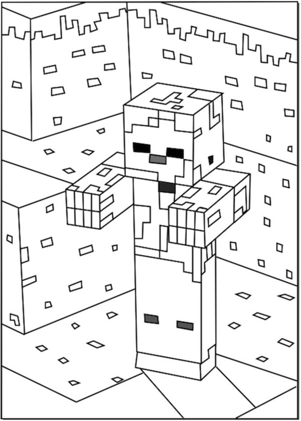 Minecraft Zombies Coloring Pages Printable 600x838 Minecraft Zombies Coloring Pages Printable