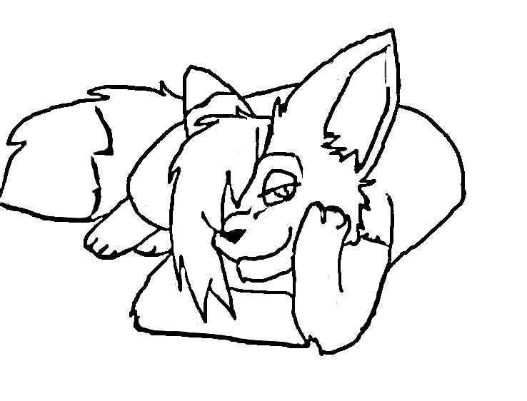 738x562 Fox Girl Coloring Page