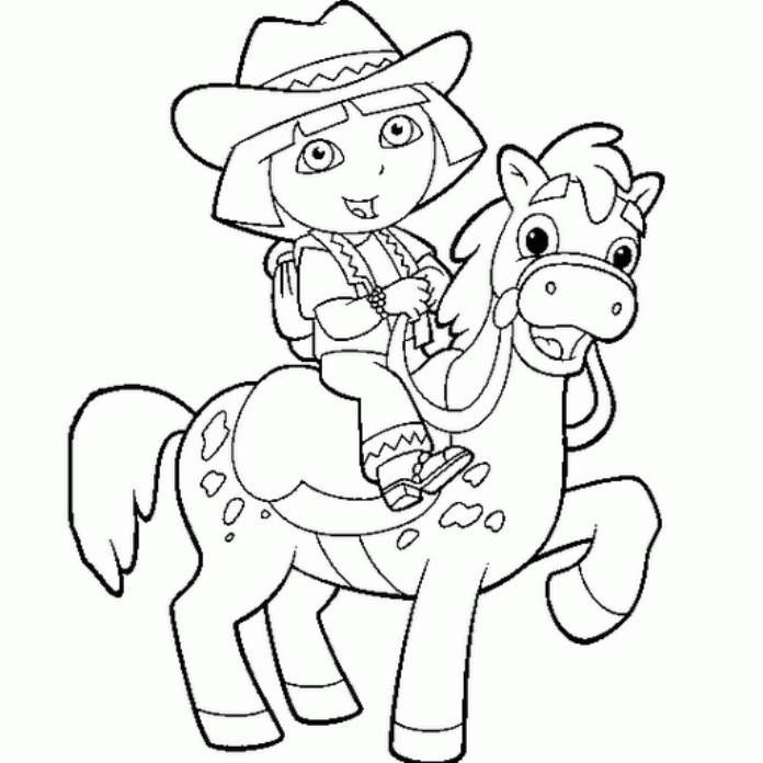 696x696 Horse Coloring Pages Beautiful Dora The Explorer Horse Coloring