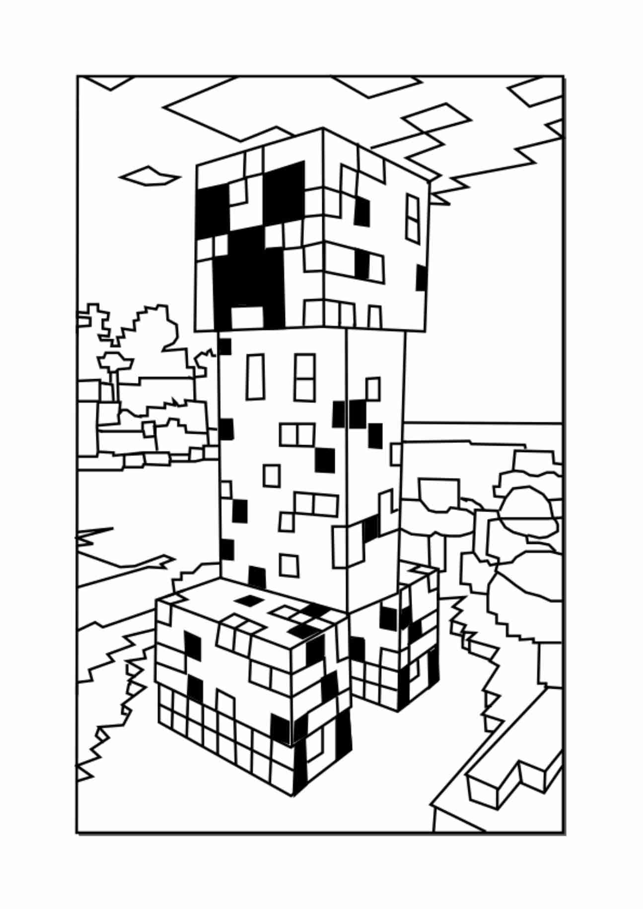 1295x1832 Minecraft Building Free Coloring Page Kids Pages Exceptional