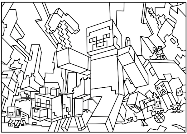 Lego Minecraft Coloring Pages 600x431 Lego Minecraft Coloring Pages