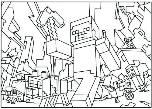 500x359 Coloring Pages For Minecraft Coloring Pages Free Printable