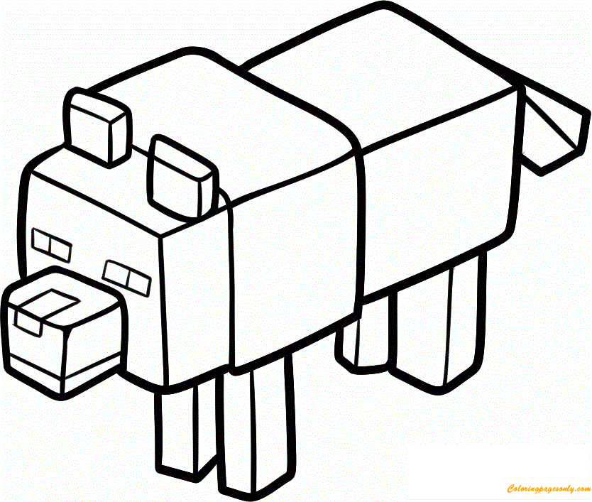834x707 Minecraft Pig Coloring Page