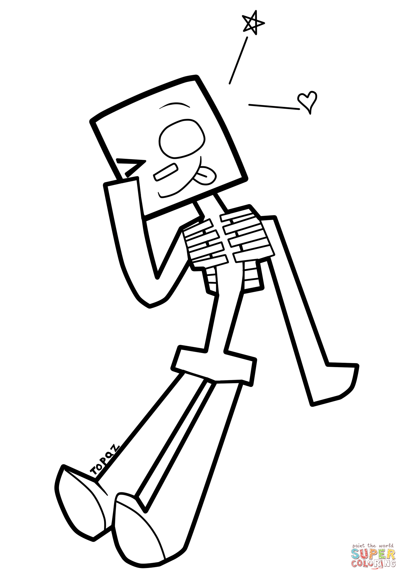 Minecraft Cartoon Skeleton Coloring Page Free Printable Pages 1304x1864 Minecraft Cartoon Skeleton Coloring Page Free Printable Pages