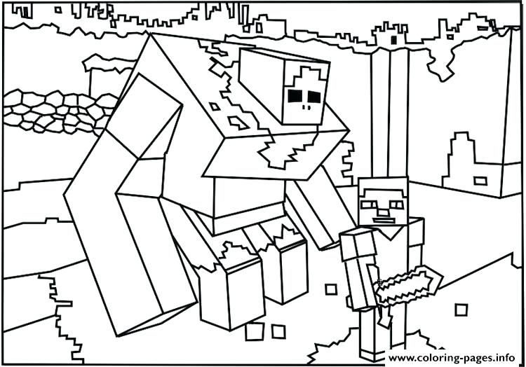 750x524 Good Minecraft Printable Coloring Pages For Coloring Big Guy