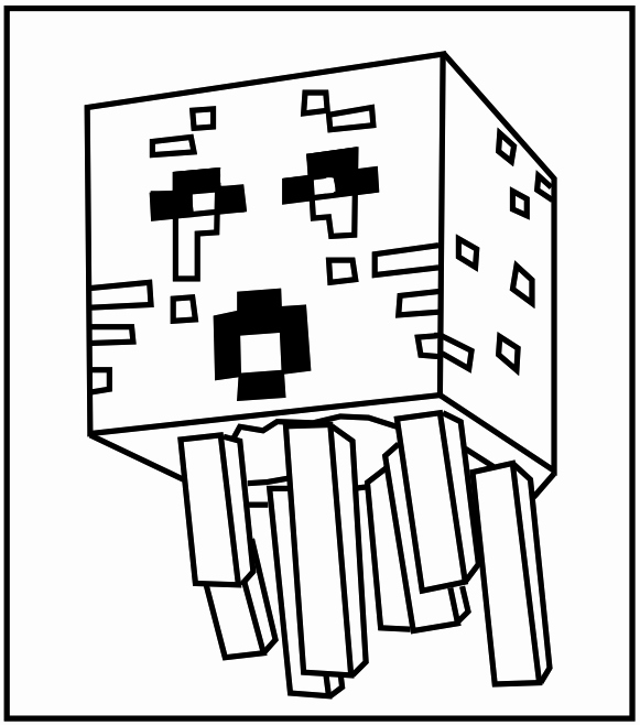 Minecraft Spider Coloring Pages - Minecraft Spider Coloring Pages 6