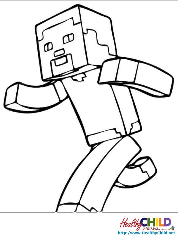 Minecraft Steve Coloring Pages 600x795 Minecraft Steve Coloring Pages