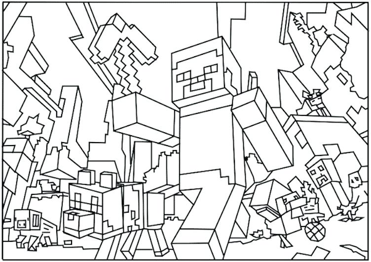 Minecraft Coloring Pages Coloring Pages To Print Print Free 752x531 Minecraft Coloring Pages Coloring Pages To Print Print Free