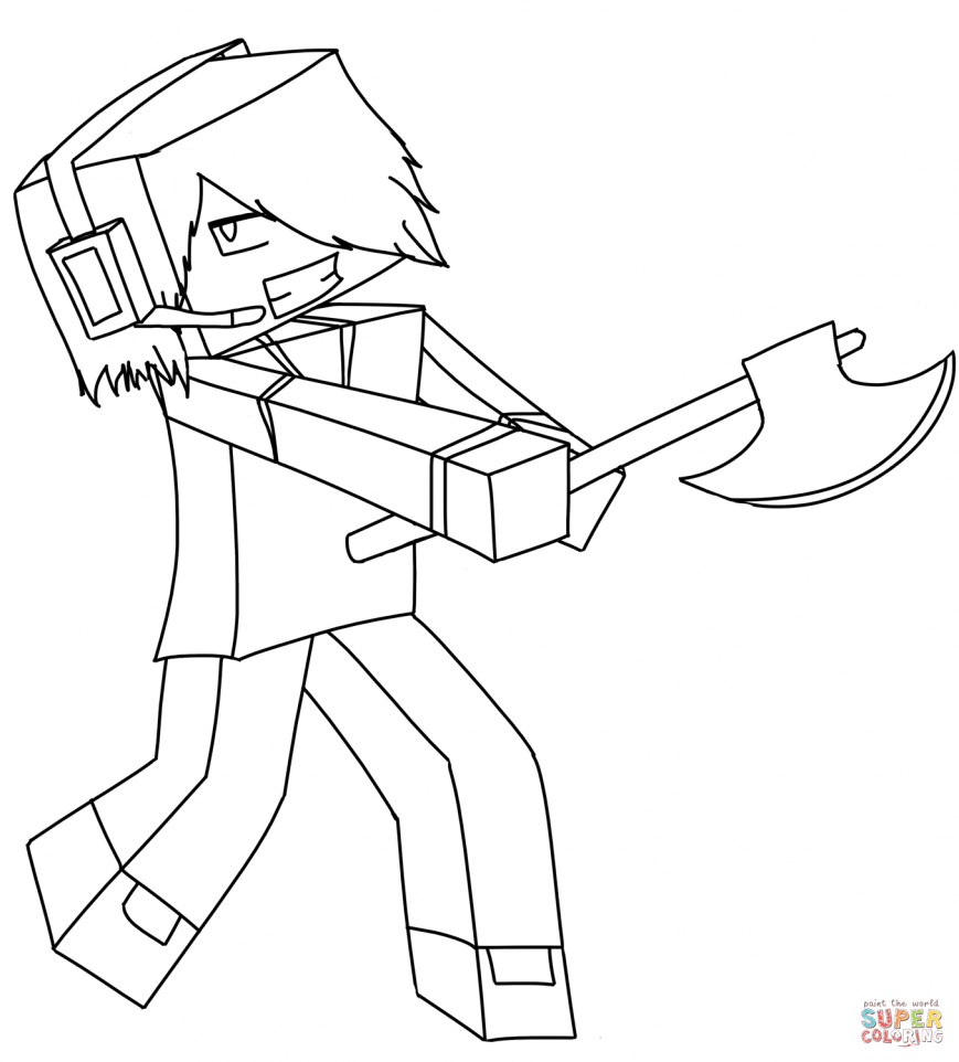 869x962 Minecraft Coloring Pages Free Cartoon Deadlox By 11icedragon11