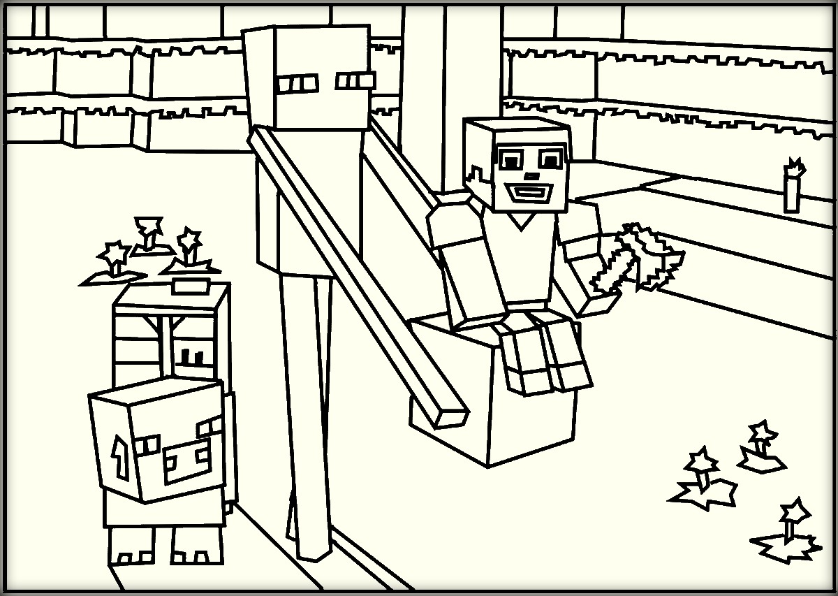Minecraft World Free Coloring Page Kids Pages Simple 1200x853 Minecraft World Free Coloring Page Kids Pages Simple