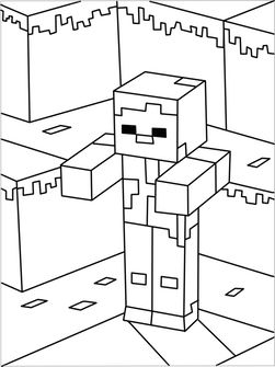 Minecraft Zombie Coloring Pages