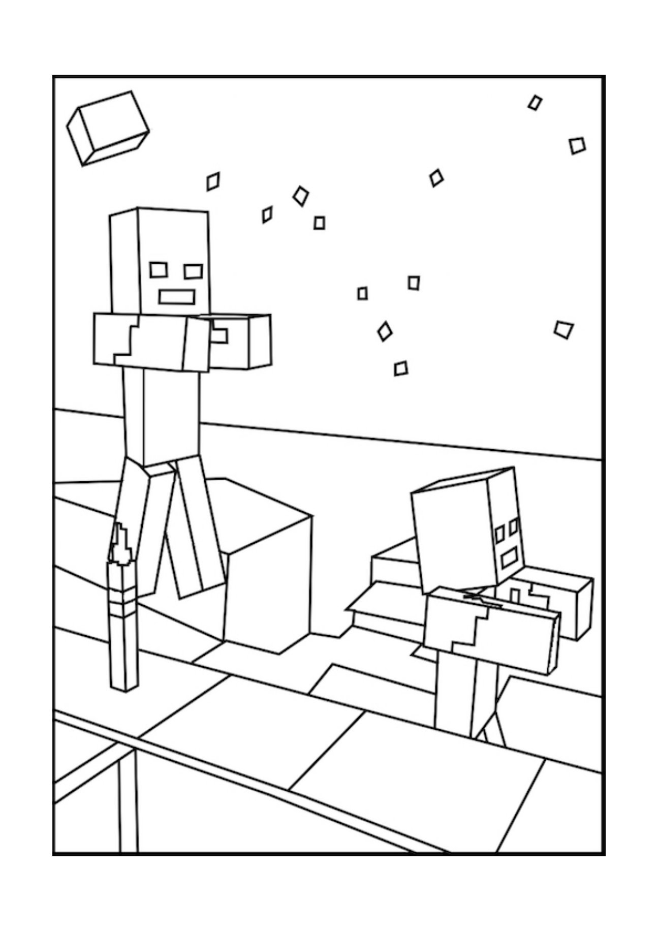 Zombie Minecraft Coloring Pages Free Printable Minecraft 1295x1832 Zombie Minecraft Coloring Pages Free Printable Minecraft
