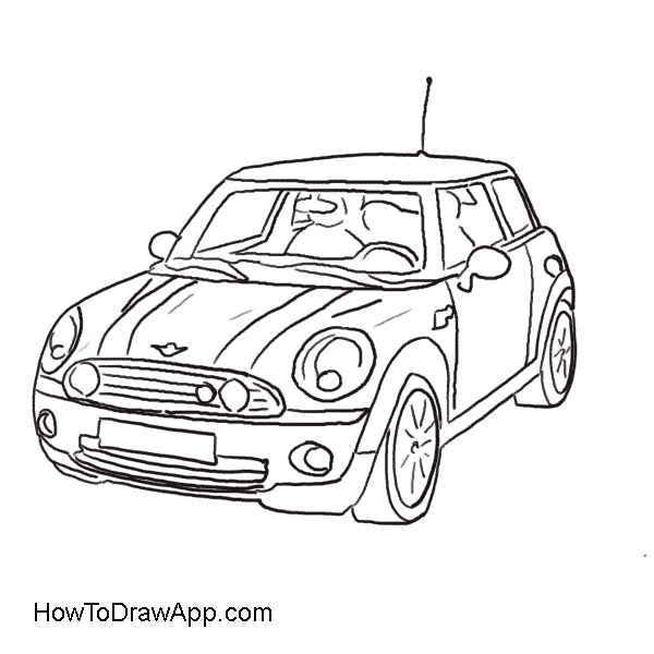 Drawing Of The Mini Cooper Car Coloring Pages 600x600 Drawing Of The Mini Cooper Car Coloring Pages