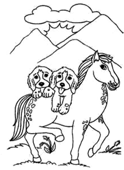 Dog And Horse Coloring Page Dog Horse 500x682 Dog And Horse Coloring Page Dog Horse
