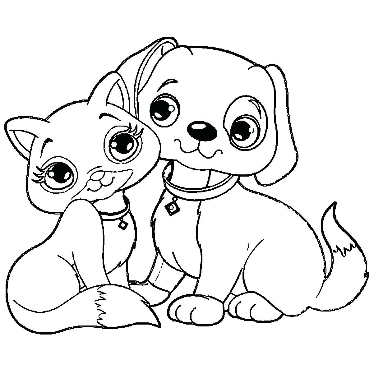 1203x1203 Coloring Page ~ Dog And Cat Coloring Pages Beautiful Miniature