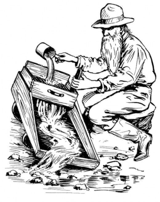 520x657 Gold Mining Coloring Pages