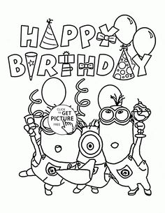 Minion Birthday Coloring Pages at GetColorings.com | Free printable ...