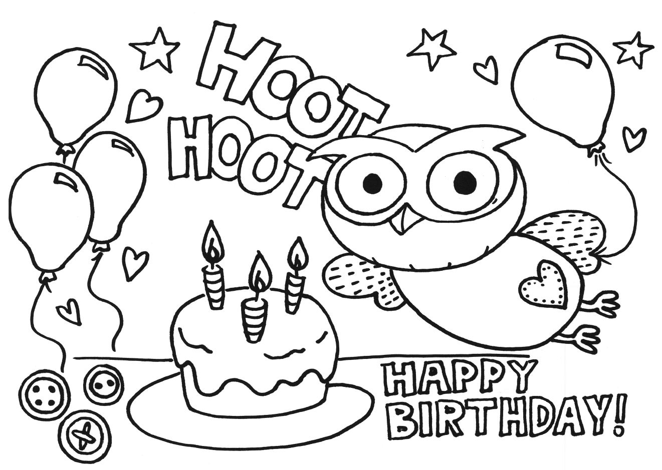 1321x939 Happy Birthday Coloring Pages