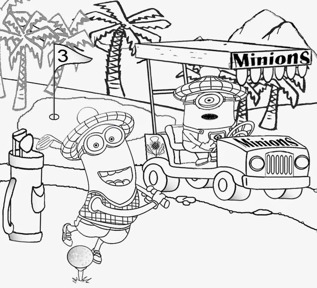 Best Kids Movie Despicable Me Coloring Golf Minion Activity Pages 1100x1000 Best Kids Movie Despicable Me Coloring Golf Minion Activity Pages