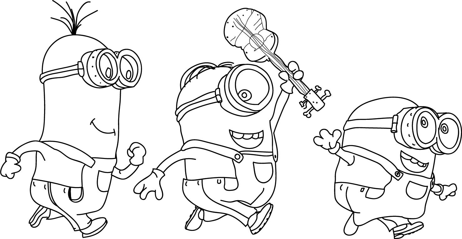 Minion Coloring Pages 1477x764 Minion Coloring Pages