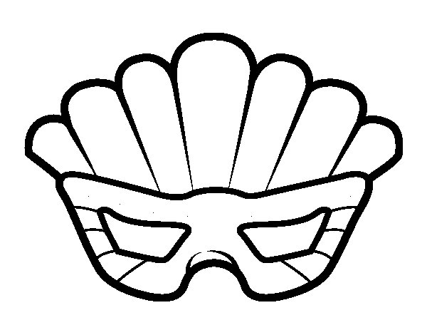 600x470 Mask With Plumes Coloring Page