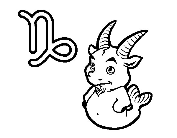 600x470 Capricorn Horoscope Coloring Page